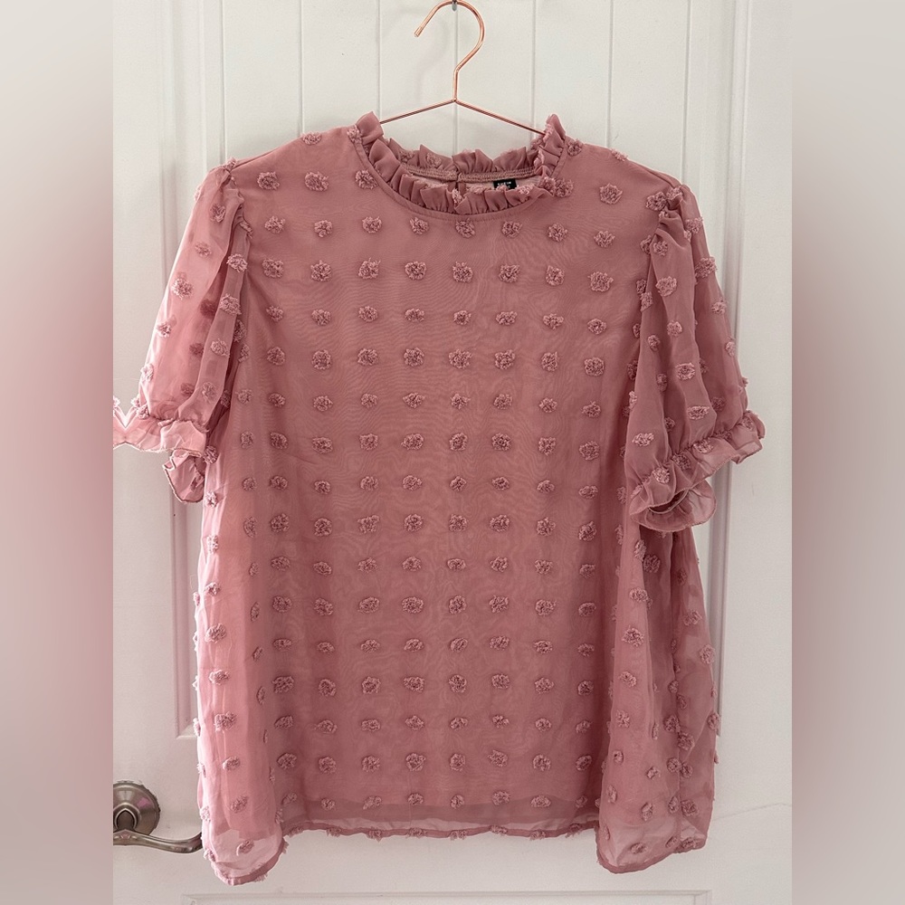 SHEIN Swiss dot blouse